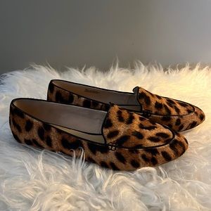 Talbots leopard calf hair loafers size 8 M